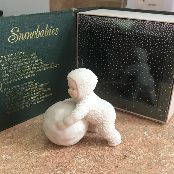 Vintage 1986 Dept 56 SNOWBABIES "I'm Making Snowballs" w/ Box - Picture 2 of 13
